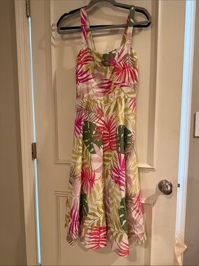 Hutch Cream Tropical Print Dress with Tie Back.  NWT!  Size 4.